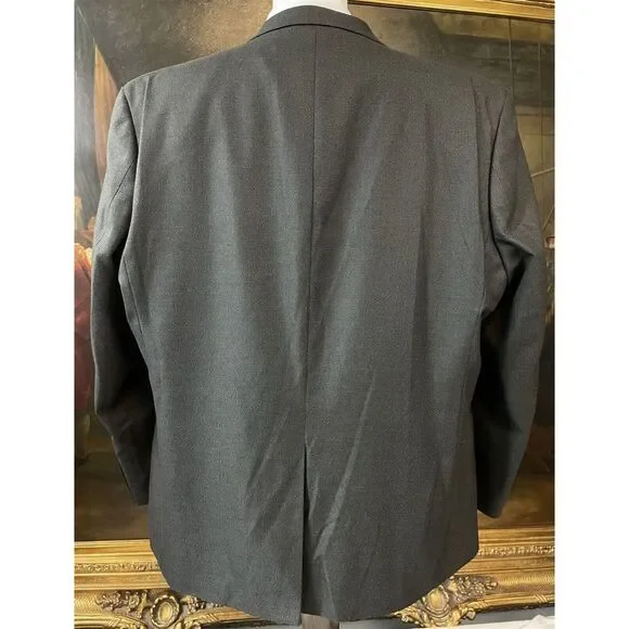 Chaps‎ 50R Charcoal Nailhead Heavy Weave Stretch 2Btn Blazer Sport Coat Jacket